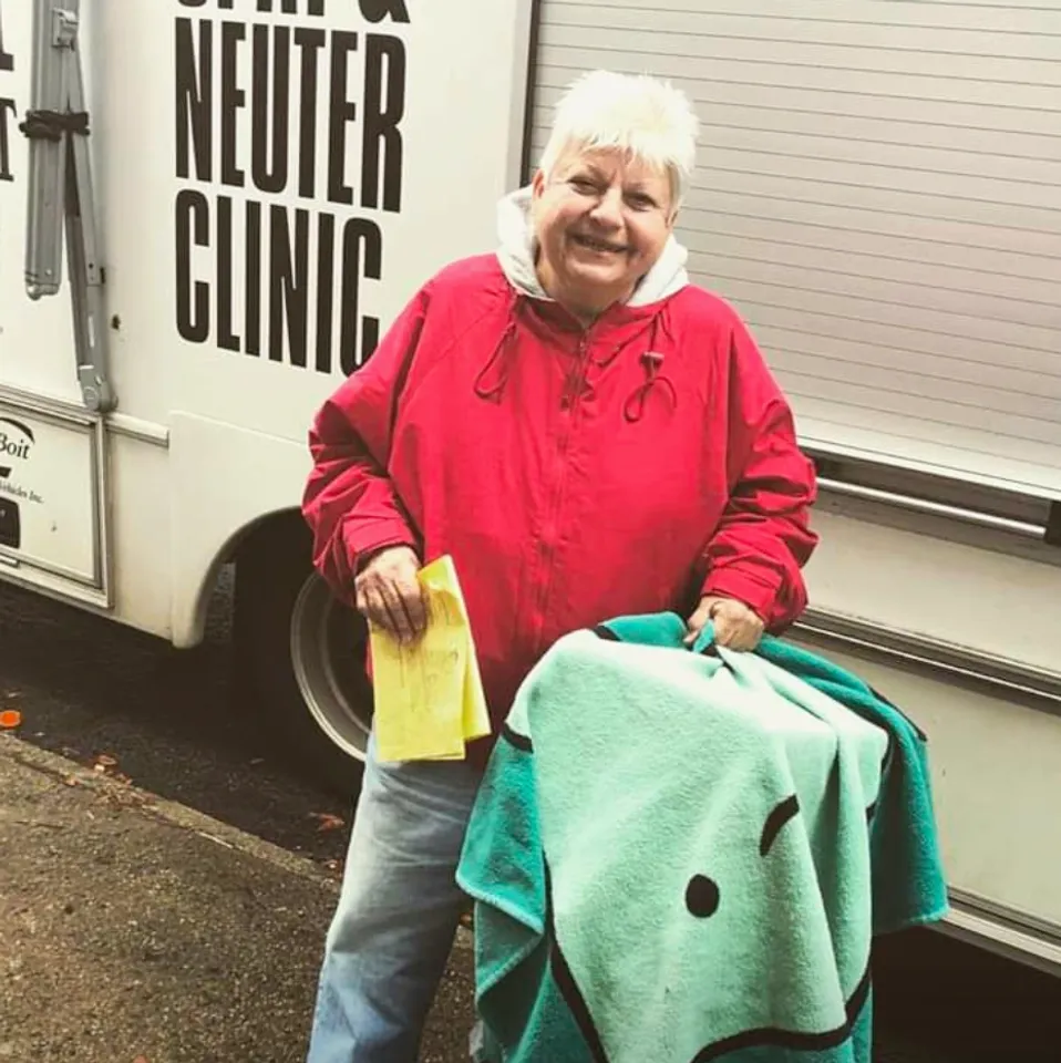 Marie Siano with her beloved cats